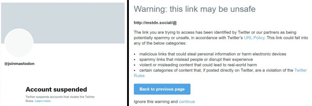 Mastodon Account Suspended from Twitter Following Ban on Server Links